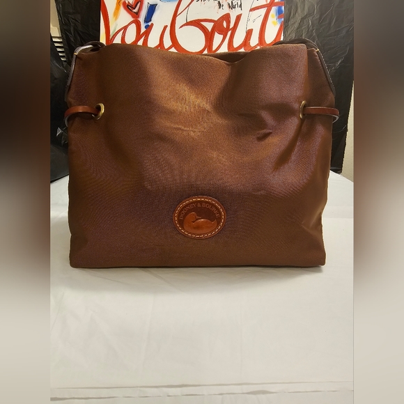 Dooney & Bourke Handbags - EUC Dooney and Bourke Brown nylon and leather shoulder bag